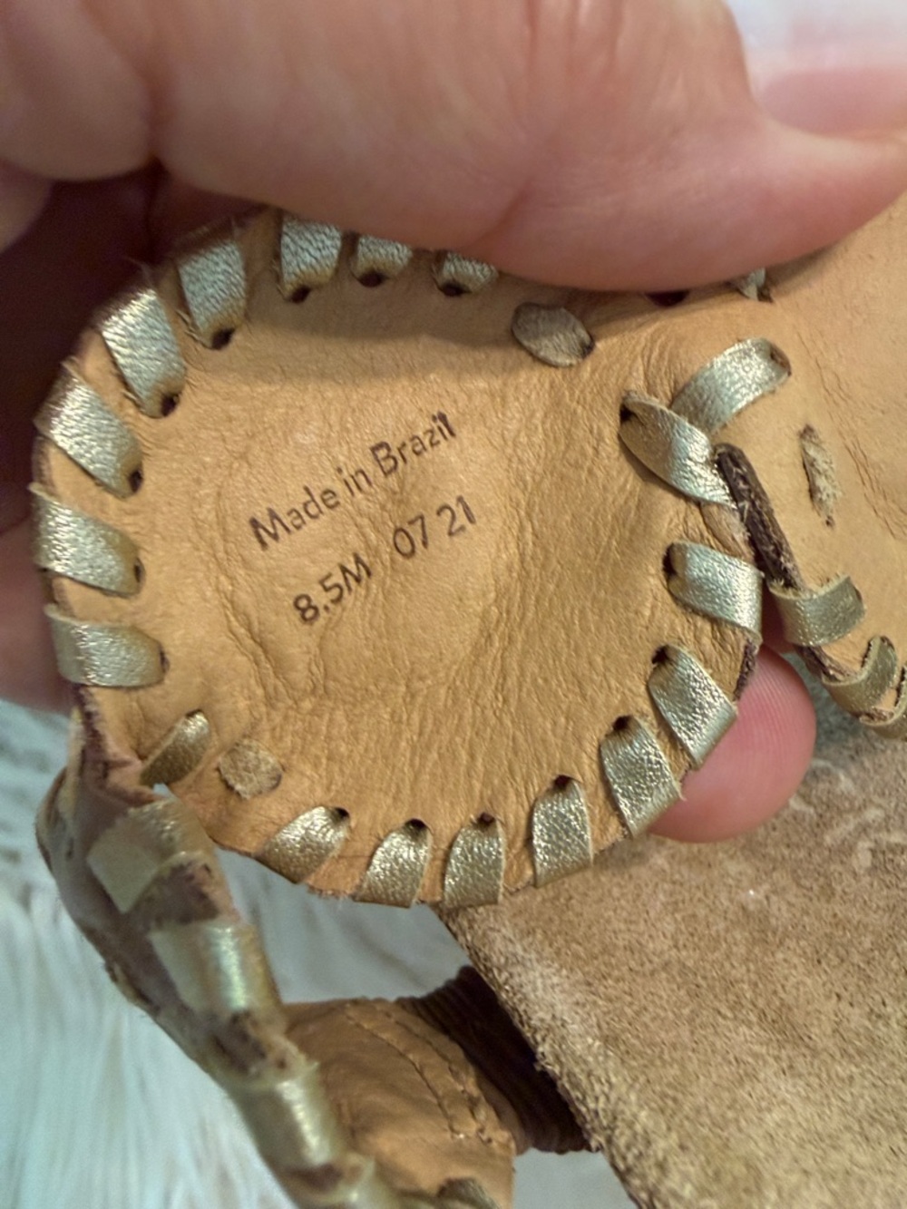 Jack Rogers Tan/Brown Leather Circle-Embellished Slide Sandals size 8.5 - Picture 3 of 8